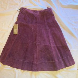 genuine suede fully lined skirt